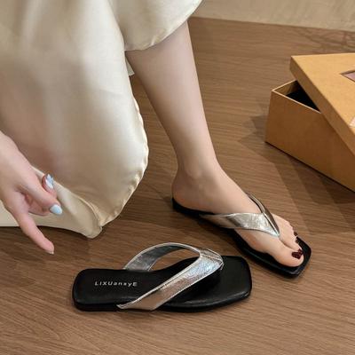 Модные летние женские шлепанцы на платформе с клипсой для пальца, модные шлепанцы на танкетке, женские повседневные гладиаторские пляжные шлепанцы