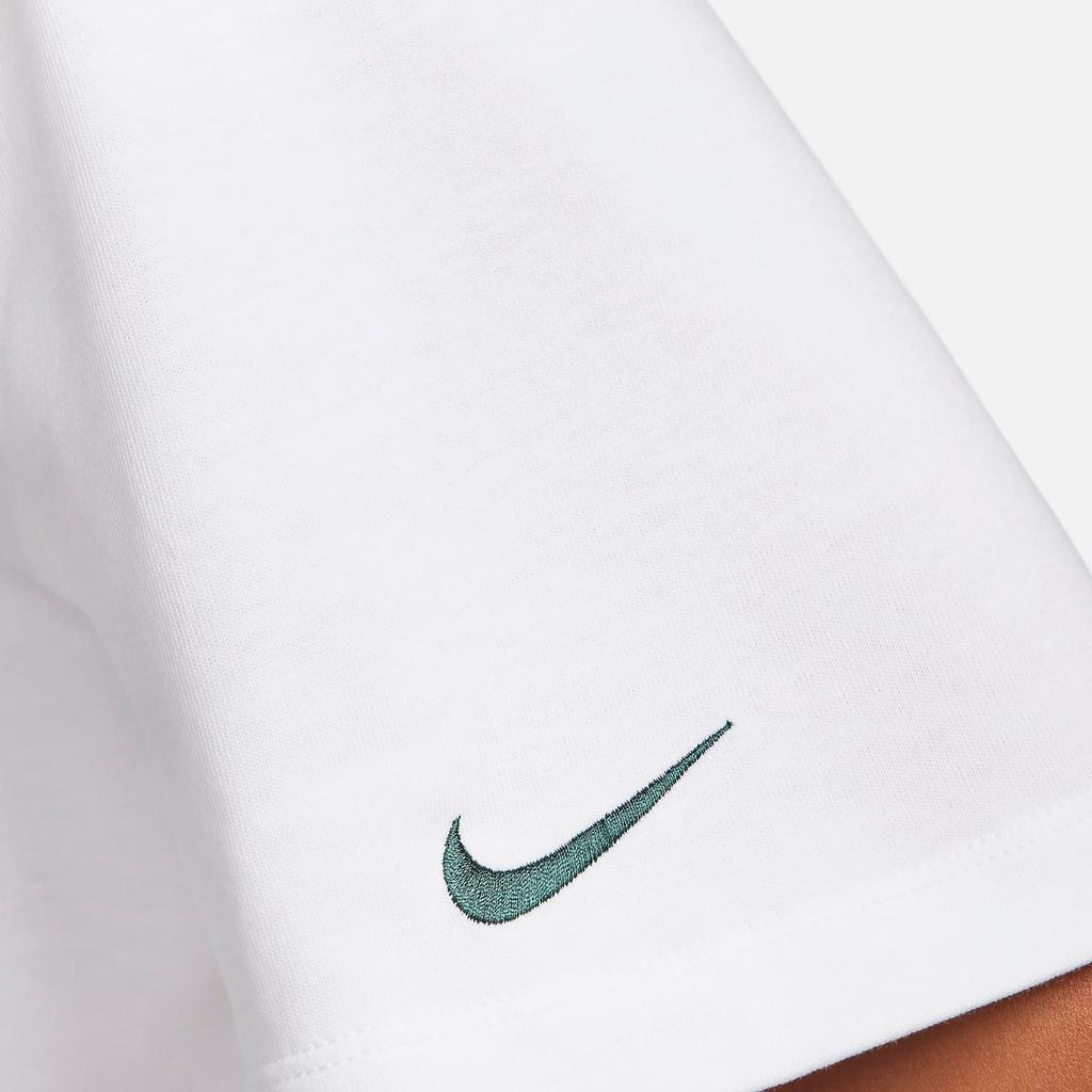 Nike Футболка с коротким рукавом и круглым вырезом, с принтом логотипа, женские топы белого цвета FZ4866-100