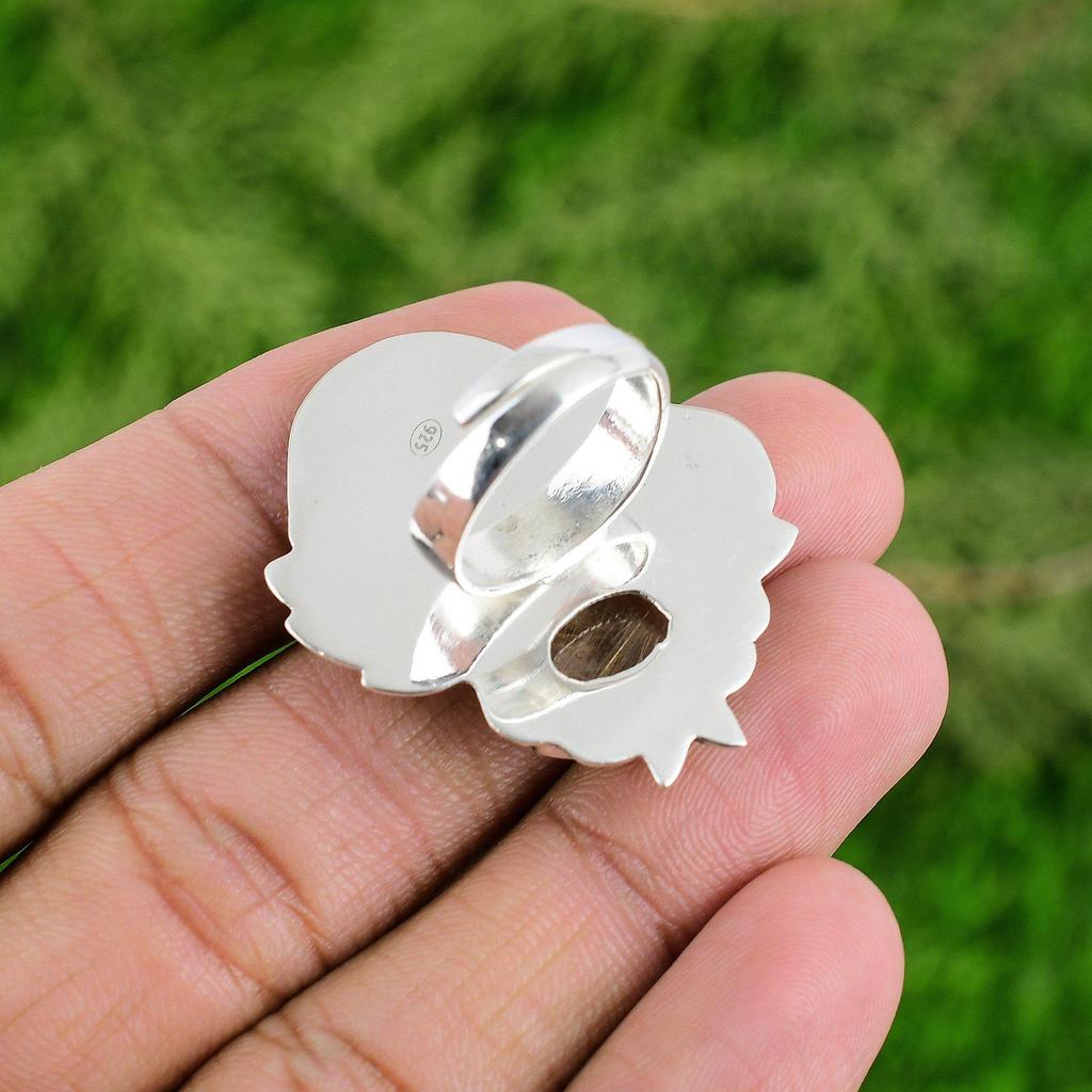 Mothers Day Sale Golden Rutile Gemstone Promise New Ring Jewelry Sterling Silver