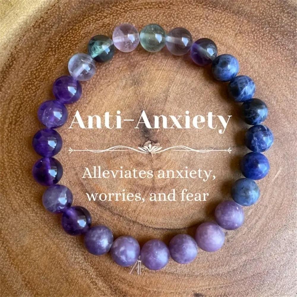 New Amethyst Pink Obsidian 8mm Beaded Bracelet Natural Stone Raw Stone Bracelet Men and Women Hip Hop Beaded Summer AccessoriesGood product