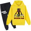 Kids 3D Hoodie Set Skibidi Toilet Pullover Tracksuit Speakerman Children Sweater+ Pants