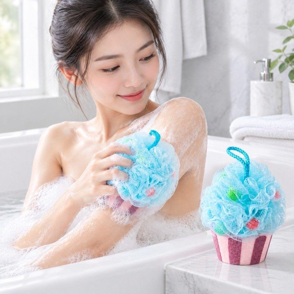 Simulation Cake Foaming Sponge Ice Cream Design Body Skin Cleaner Bath Bubble Ball  Body Cleaning
