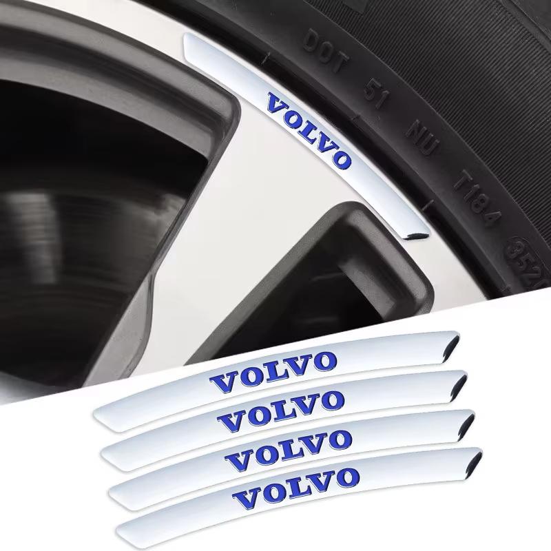 4pcs Car Wheel Rim Stickers Auto Tire Emblem Decor Decal Accessories For Volvo S60 S80 S90 C30 XC40 XC60 XC70 XC90 V40 V60 V90