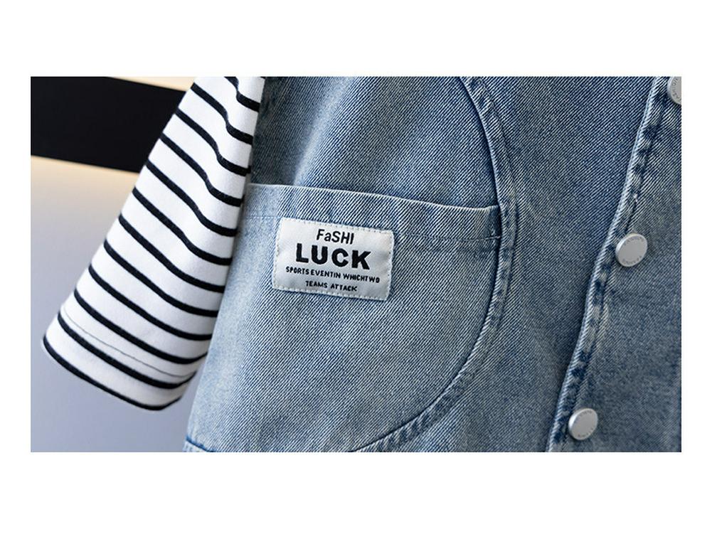 Детский джинсовый жилет, комплект из трех предметов для весны/осени - Модная детская верхняя одежда 2025