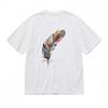 Men's Fashion Classic T-Shirt Rainbow Feather Design Printed 100% Cotton Tee