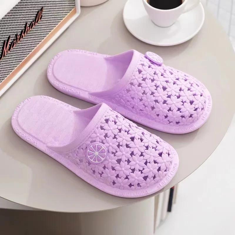 Обувь с полыми отверстиями, женские домашние сандалии с запахом, модная верхняя одежда, тапочки, бесшумная нескользящая обувь для ленивых, корейская летняя обувь