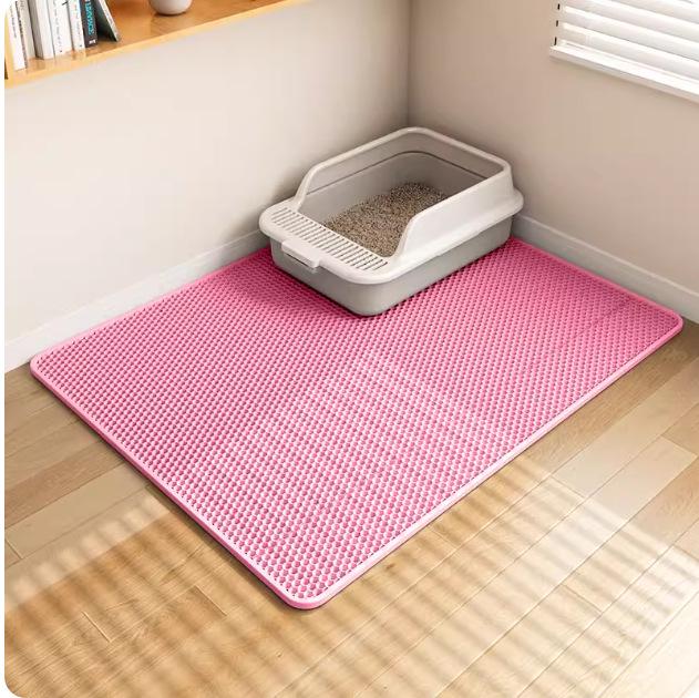 Двухслойный коврик для кошачьего туалета из ЭВА: Предотвращает отслеживание, Эффективный контроль песка, Водонепроницаемый, Нескользящий.