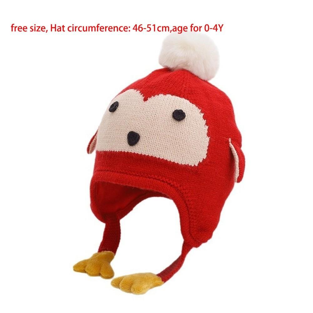 Windproof Ear Protection Hat Warm Plush Infant Knitted Cap New Pullover Cap  Autumn and Winter