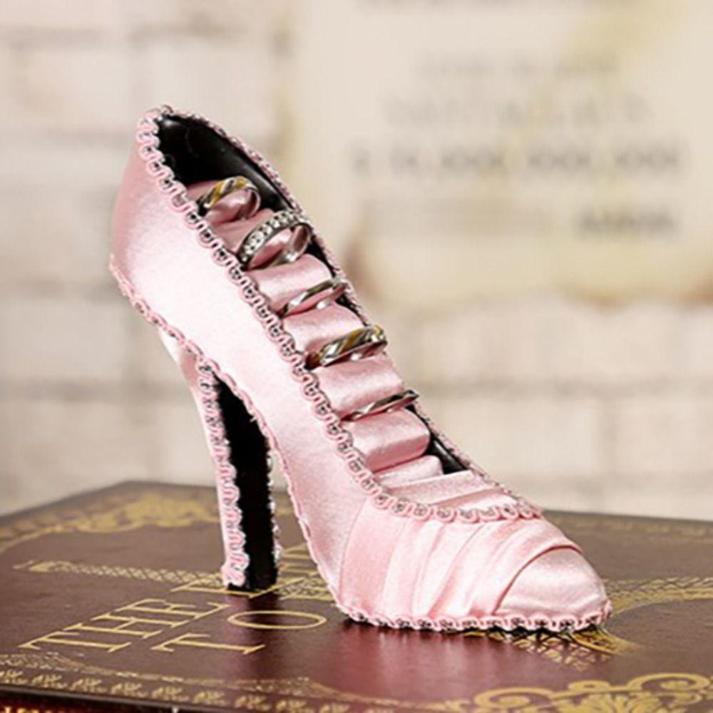 Элегантный бархатный стенд для колец, туфли на высоком каблуке, стойка для ювелирных изделий, дисплей для ювелирных изделий