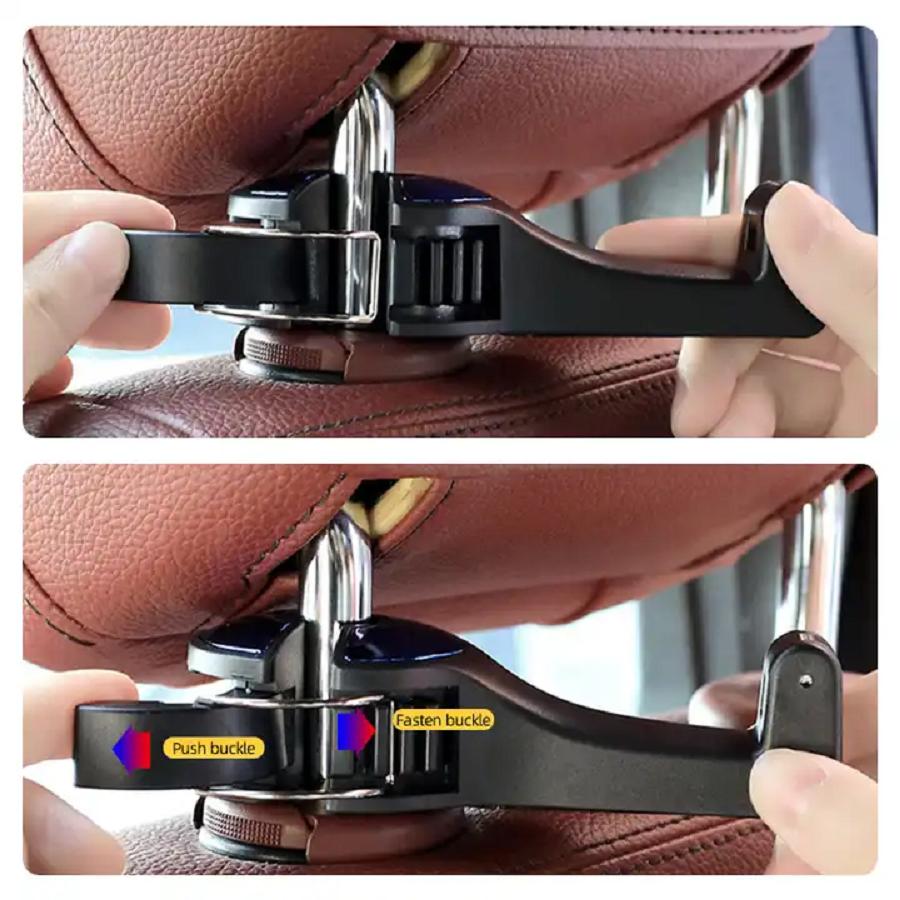 Многофункциональный автомобильный крючок 2 в 1, скрытый многофункциональный крючок для заднего подголовника, автомобильный задний держатель для телефона, тип замка, держатель для мобильного телефона