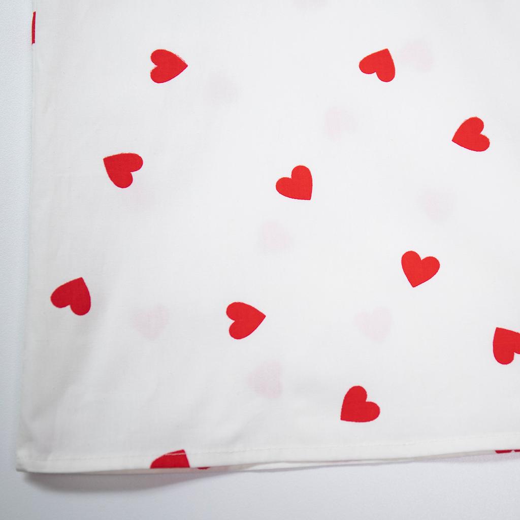 Spring and Autumn Women's Cotton Shirt Love Printed Shirt Doll Collar Lantern Sleeve Shirt