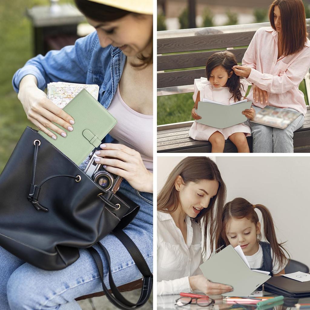 VOVMOEYA 80 Photo Album For Fujifilm Instax Wide for Polaroid Instant Instax Album Mini Inch Size 20 Pages Holds 80 Photos Light Instax Wide Pocket