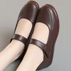 Spring and Autumn New Soft Leather Mother Shoes Single Shoes Flat Sole Soft Sole Middle-aged and Elderly Leather Shoes Non-slip Comfortable Shoes F