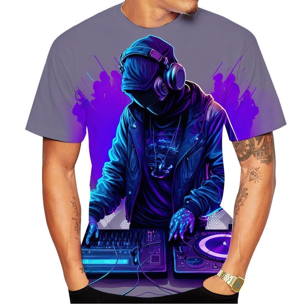 Новинка 2023 года, модная летняя распродажа, 3D DJ, мужская/женская футболка с 3D-принтом, детские топы, одежда больших размеров 100-6XL, большие размеры