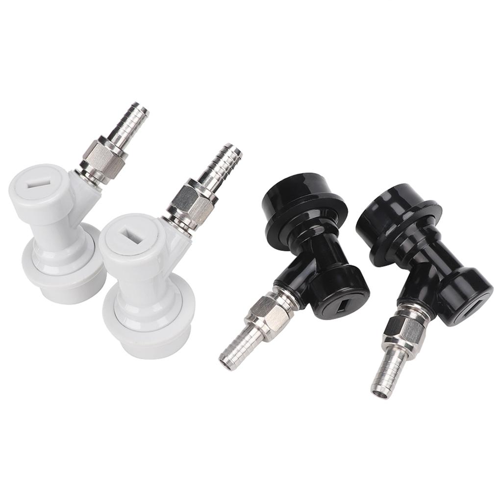 4PCS Threaded Ball Lock Keg Fittings Plastic Connector with Adapter Clamp