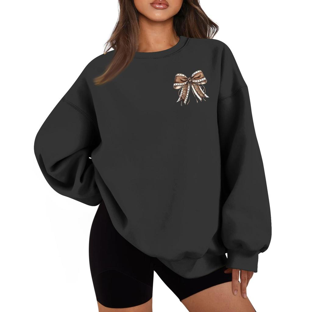 Женская повседневная мода с длинным рукавом и принтом, с круглым вырезом, свободная толстовка