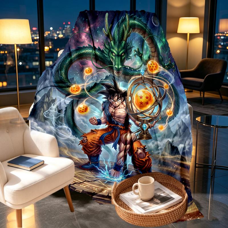 Dragon Ball Print Blanket - Soft & Comfortable, for Bedroom, Travel, Sofa, Home Decoration - Birthday Christmas Gift for Friend