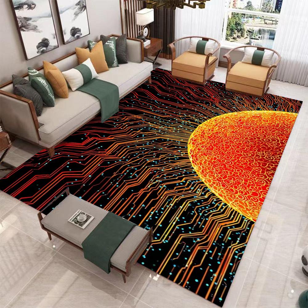 Ковер Закат Солнца Абстрактный Ковер Солнечный Луч Ковер Закат Солнца Ковер Гостиная Спальня Полный Ковер Домашнее Украшение Коврик