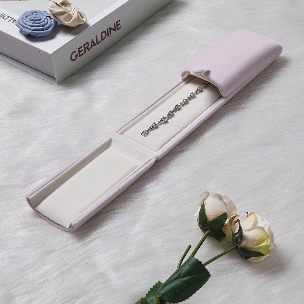 Travel Solid Color Velvet Jewelry Box Double Open Jewelry Box Bracelet Holder Case Gift Box