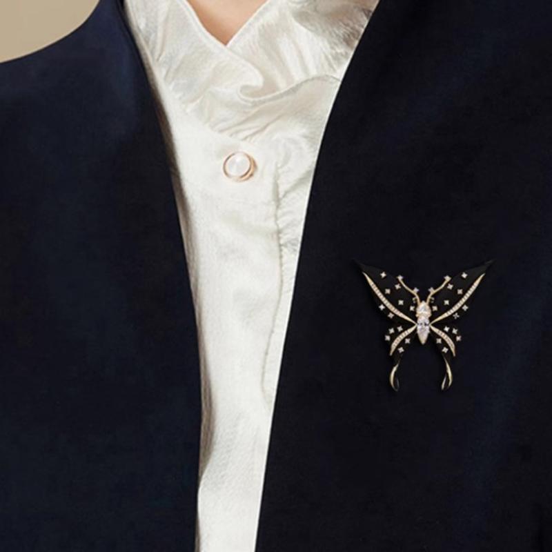 Изысканные большие броши-бабочки для женщин и девочек, винтажные эмалевые булавки, универсальные блестящие корсажи, аксессуары для одежды, подарки