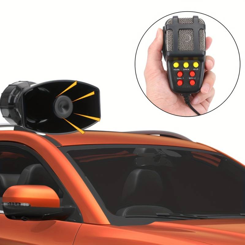 2023 12 В 100 Вт Полицейская сирена Воздушный звуковой сигнал Мегафон Тон Автомобильный звуковой сигнал Автомобильная сигнализация Громкий микрофон PA Система Аварийный усилитель