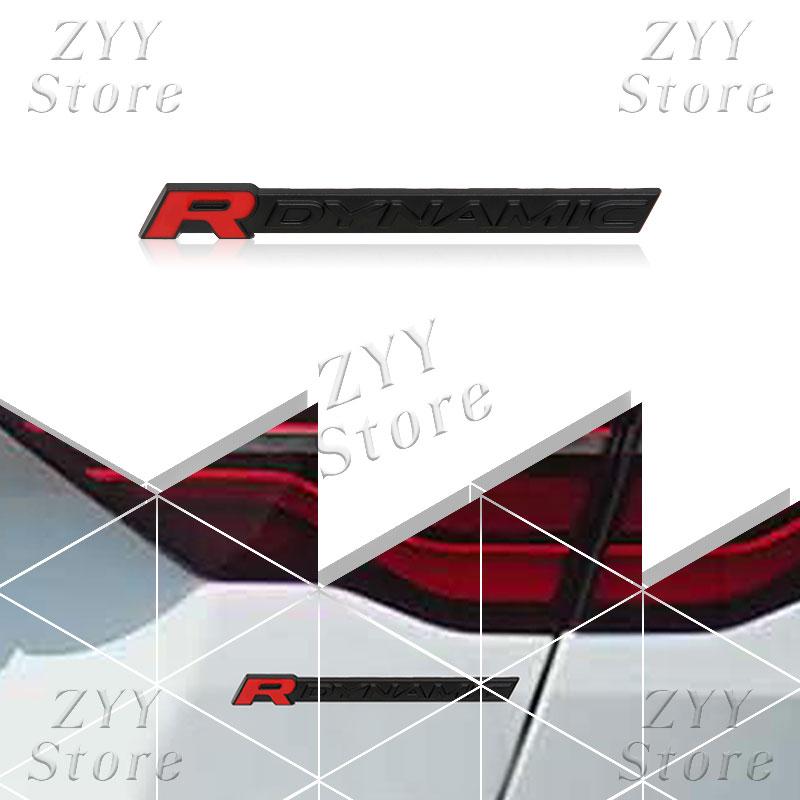 3D Metal R Dynamic Logo Car Emblem Rear Tail Trunk Badge Sticker Decals
