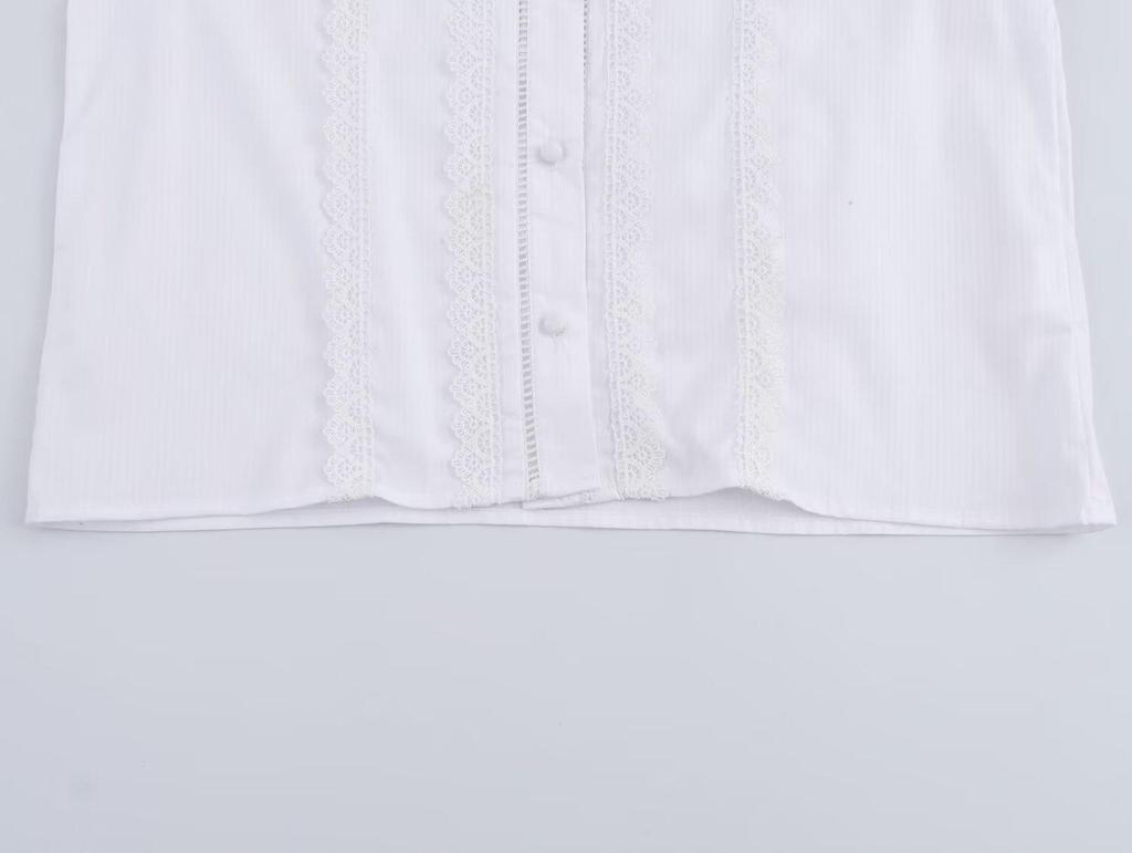 2025 Spring Women's European & American Fashion Vertical Lace Romantic Top