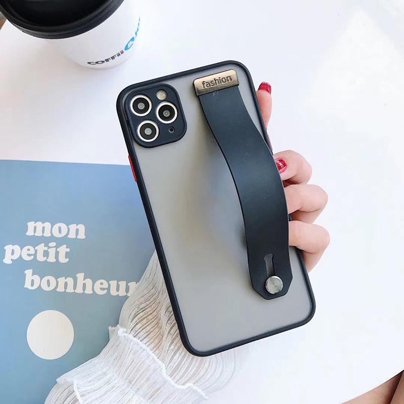 Противоударный матовый полупрозрачный чехол-браслет с эффектом кожи для iPhone Samsung Huawei Honor Xiaomi Redmi OPPO Realme Vivo Infinix Tecno