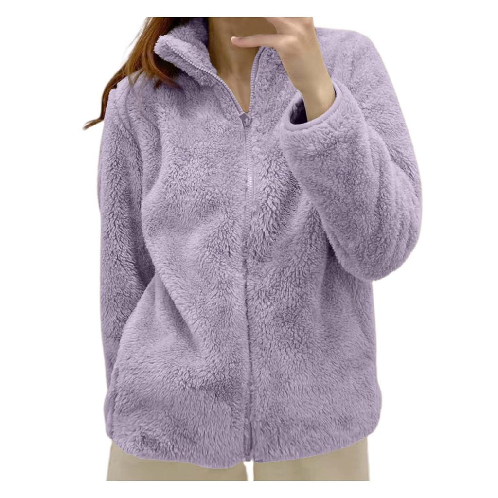 Womens Fleece Zip Up Jacket Light Fall Jackets Winter Plus Size Jackets