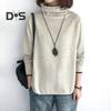 Women Top Stylish Pile Collar Solid Color T Shirts Soft Comfortable Long Sleeve Pullover for Autumn Winter