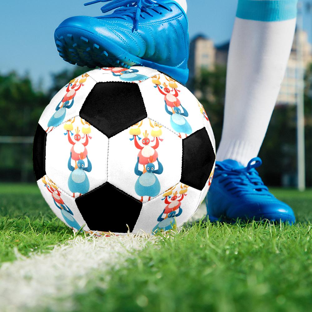 Twirlywoos Indoor Soccer Ball Colorful Machine Stitched PVC Size 5 Team Training Competition Ready Durable High-Bounce Cool Sports Gift