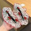 Hair Pin Strong Clamping Force Transparent Mesh Lace Clip with Cherry Decoration Half-Tied