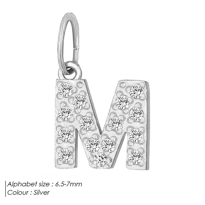 Европейская и американская подвеска-буква из нержавеющей стали, полностью инкрустированная бриллиантами, с вариантами ожерелья и браслета из циркония для самостоятельной сборки