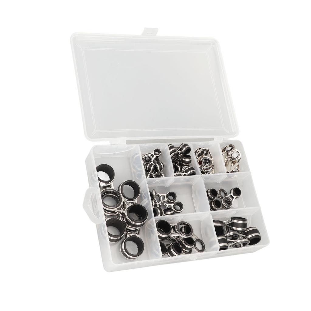 55 шт. рыболовных колец для удочек, набор из нержавеющей стали, керамики, 9 разных размеров для удочек