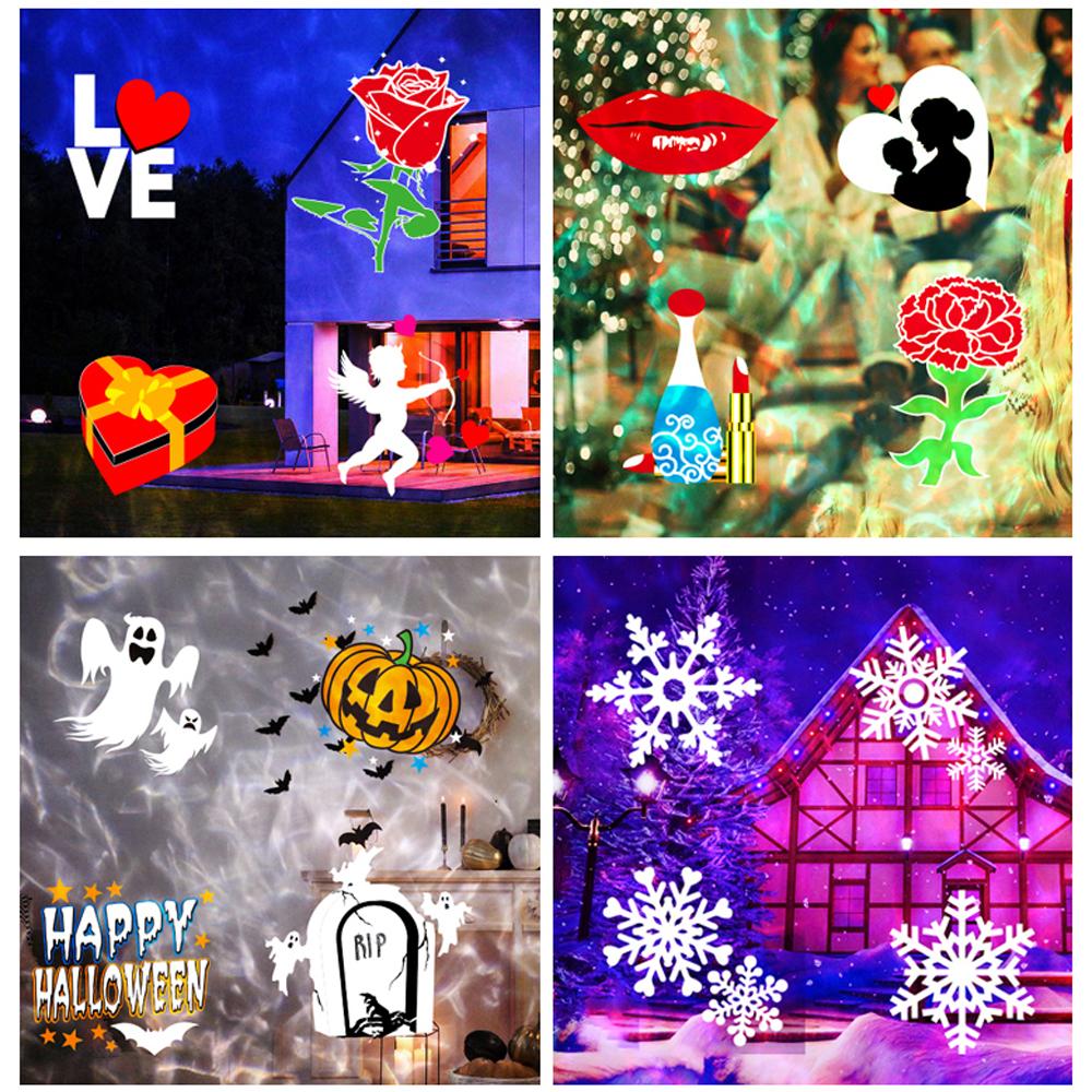 Рождественские праздничные огни, проектор 2-в-1, светодиодная проекционная лампа Ocean Wave, водонепроницаемая с 16