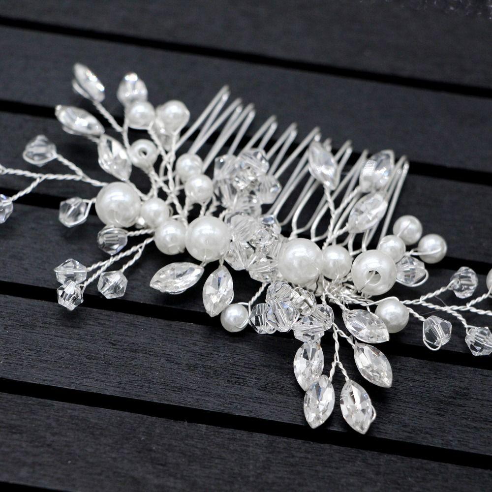 Pearls Rhinestone Leaves Wedding Hairstyles Jewelry Bridal Tiaras Hairbands Girls