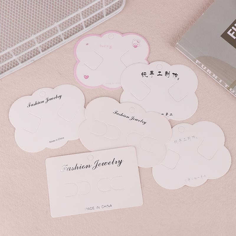 100Pcs Cute Headband Hair Clips Jewelry Display Card Blank Kraft Paper Card Hairclip Price Tag Hairpin Packaging Cardboard Holde