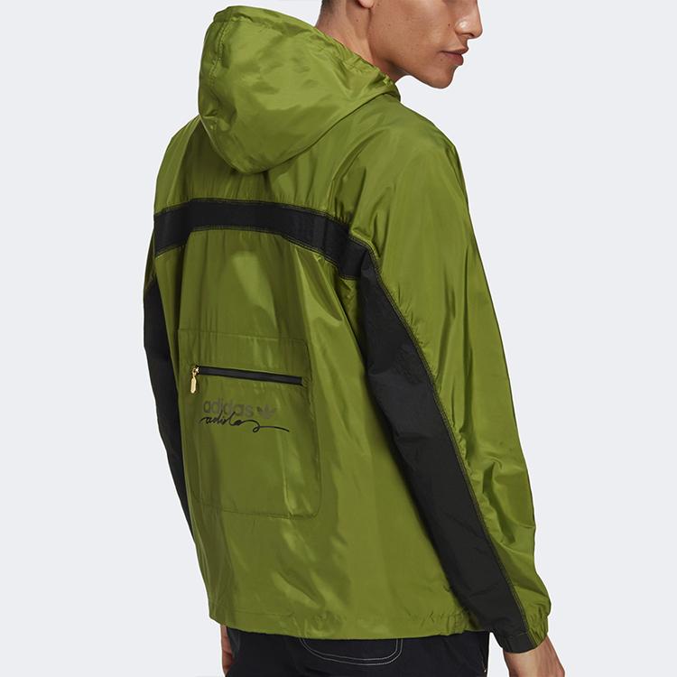adidas Originals Trefoil RYV PKT WB Повседневная куртка с капюшоном Мужские куртки Оливково-зеленый GJ6741