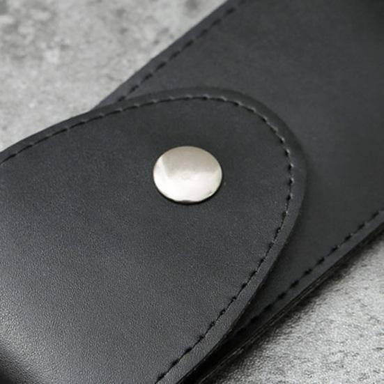 Eyeglasses Case On Belt Compact Wear-Resistant with Snap Button Closure Faux Leather Reading Glasses Case Outdoor Use