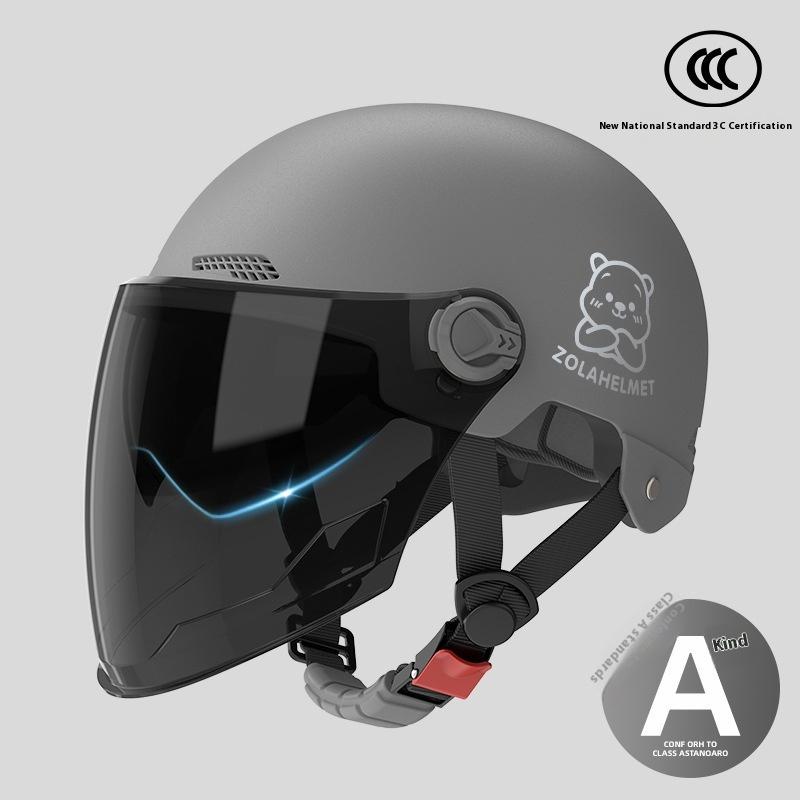 Bear Helmet, Electric Car, Half Helmet, Sunscreen for Women, Ventilated and Light, Wholesale with Ear Protectors, Warm In Winter