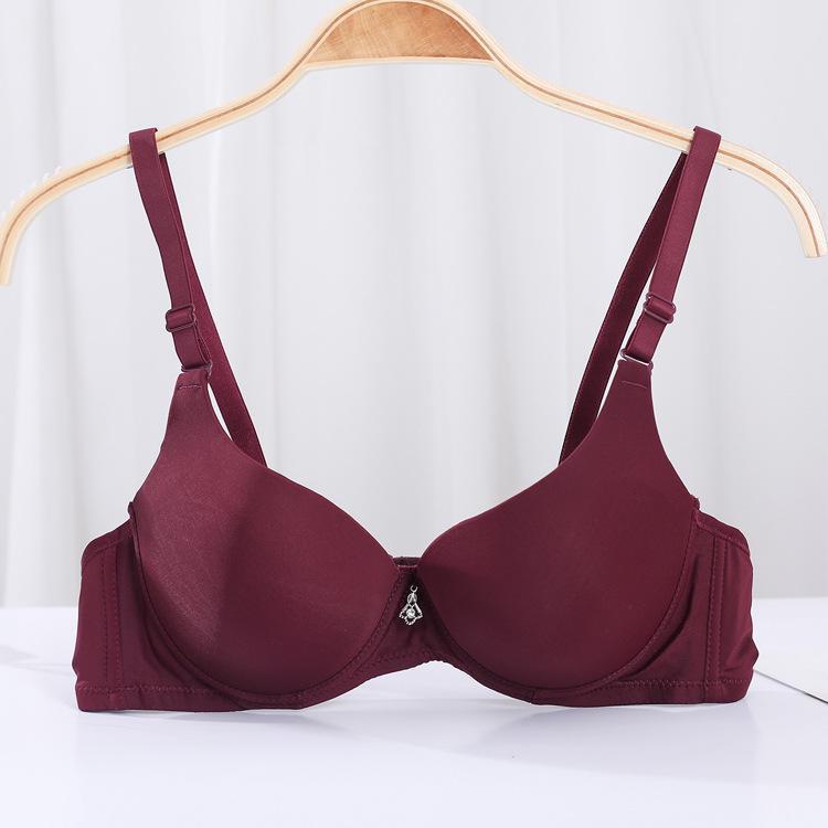 Japanese Style Smooth Seamless Push-Up Bra for Women - Thin Top, Thick Bottom, Solid Color