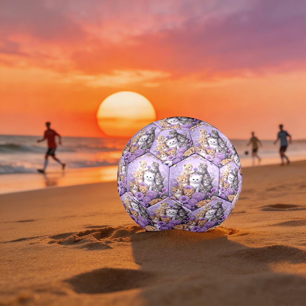 1pc Kittens Butterflies Theme Soccer Ball Football, Size 5, Lightweight PVC, Outdoor Training Soccer Ball,Gift c6566