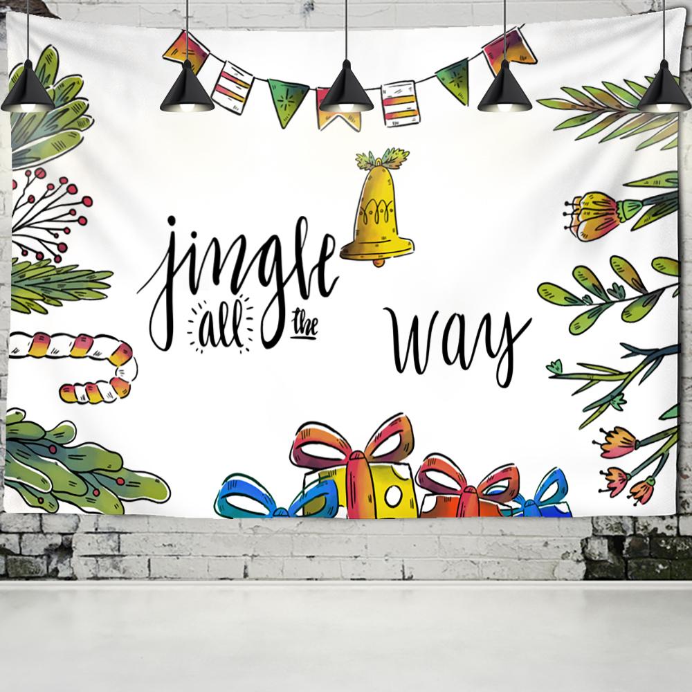 Мультфильм Рождественский гобелен Kawaii настенный новогодний подарок милый фон ткань для дома