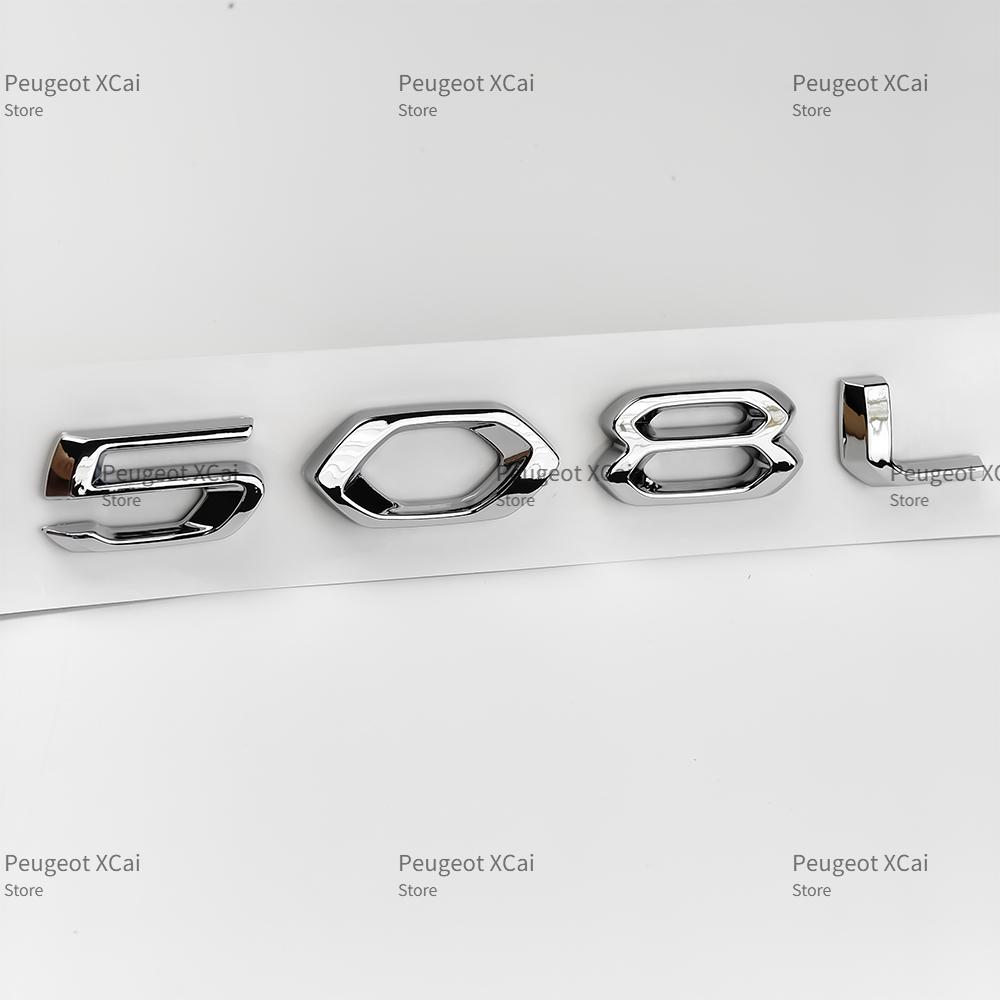 New 3D Car Hood Front Bonnet Grill Trunk Rear Number Emblem Sticker Suitable for Peugeot 408 508 508L 4008 5008 Car Accessories