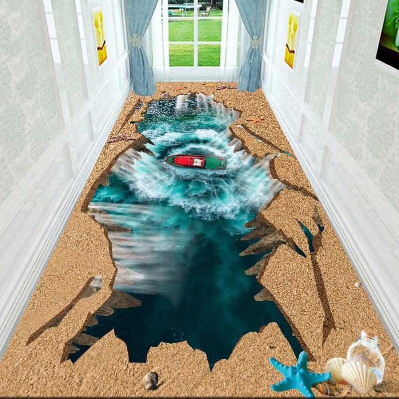 3D Гостиная Красивый Пейзаж Напольный Коврик Ковер Спальня Полноразмерная Кровать Прикроватный Коврик Для Ползания Журнальный Столик Входная Дверь Коврик