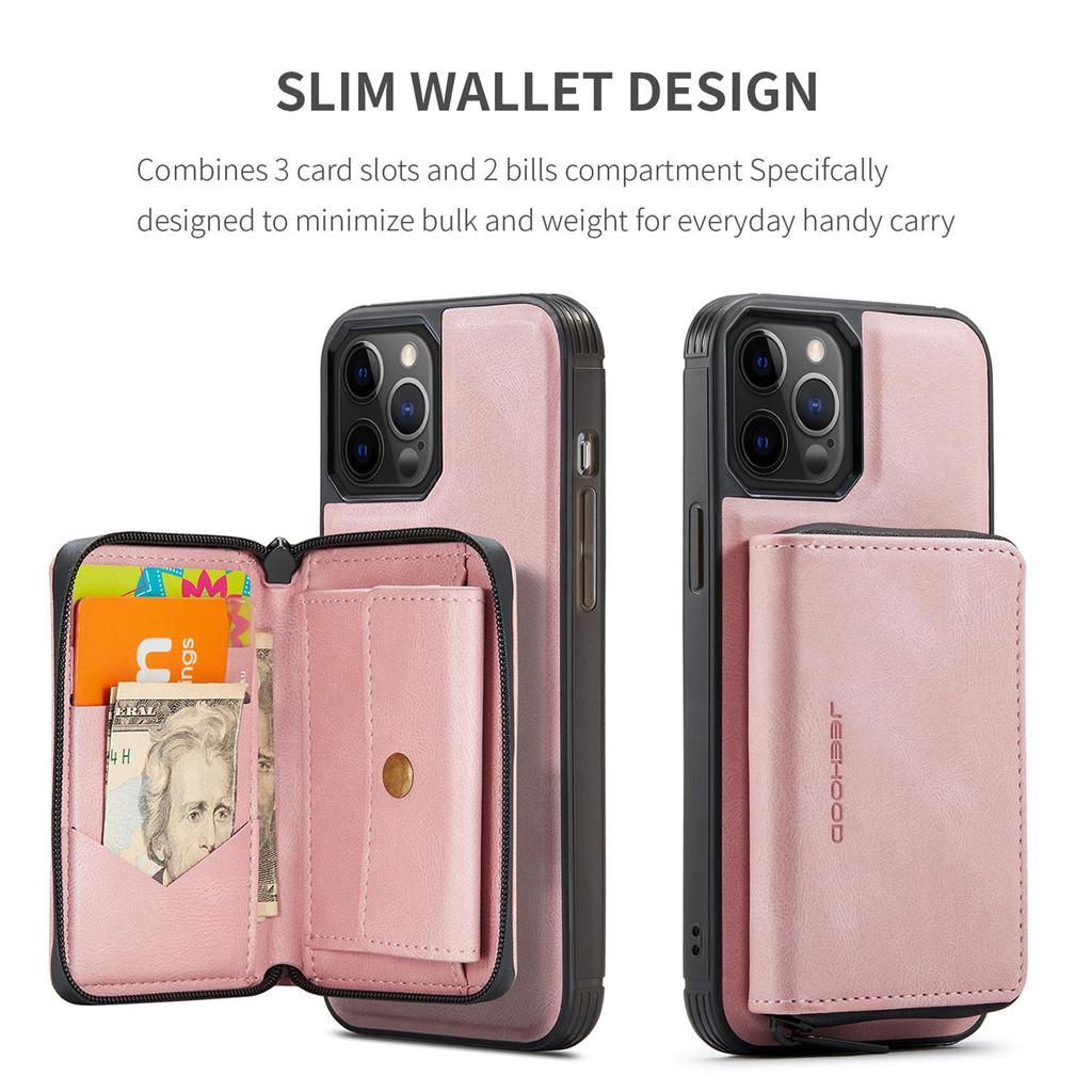 Zipper Wallet Card Phone Case for iPhone 17 Pro Max 16 Plus 15 14 13 12 11 XS XR X Flip Leather Holder Back Cover For Samsung S25 Ultra S24 FE S23 S22