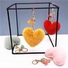 Tassel Peach Heart Keychain Cute Bag Pendant Heart-shaped Plush Car Keychain Ring Hanging Decoration Creative Small Gift