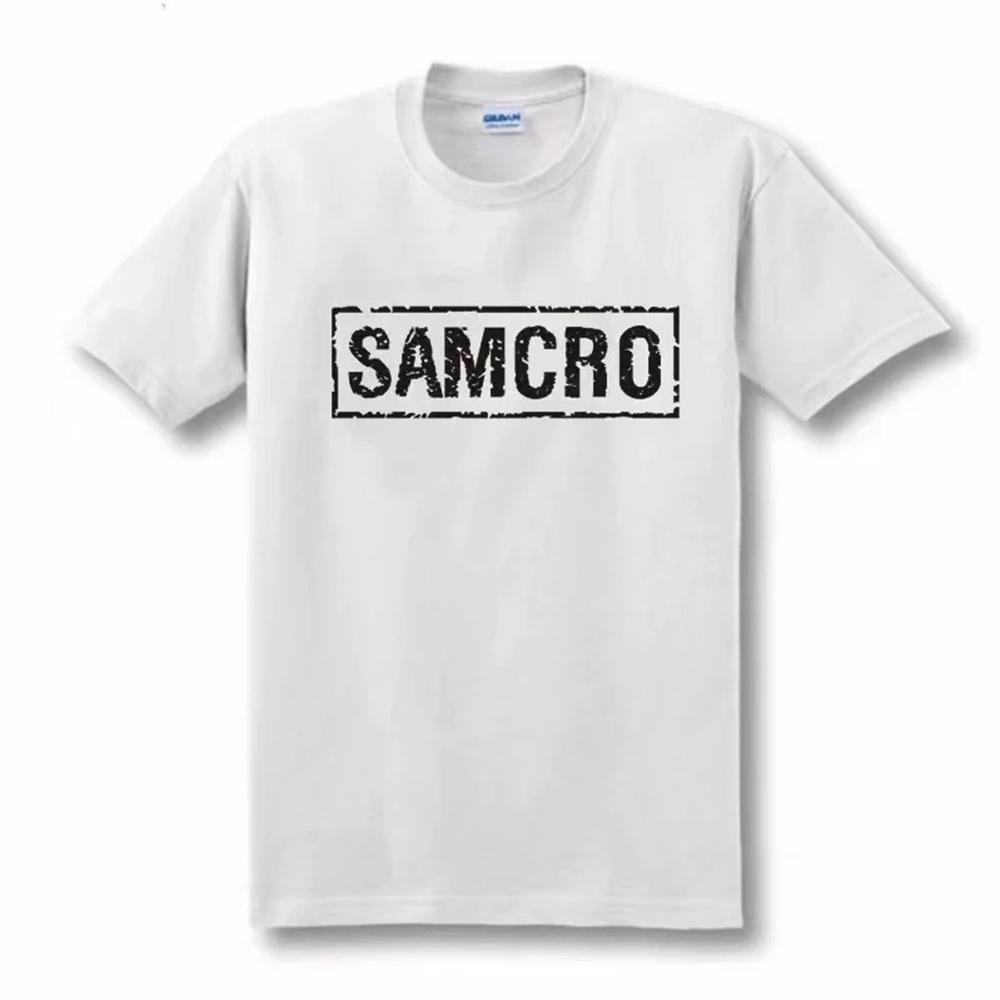 Футболка с принтом «Сыны анархии» SAMCRO для мужчин и женщин, трендовая хип-хоп-рок-футболка большого размера с коротким рукавом, хлопковые футболки, одежда, топы 65051