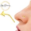 KODY PIERCING 9K Gold L-Shaped 3D Pyramid Nose Stud - Quality Piercing