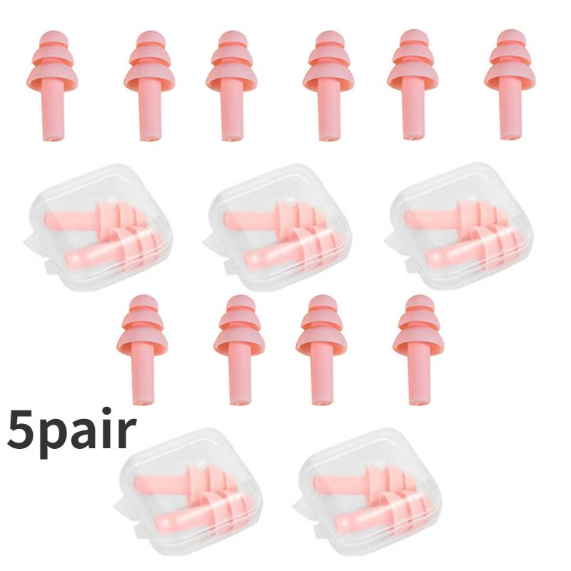 10 пар силиконовых берушей для снижения шума, комфортные беруши, мягкие водонепроницаемые беруши для плавания, водонепроницаемые, изоляционные, с шумоподавлением для сна